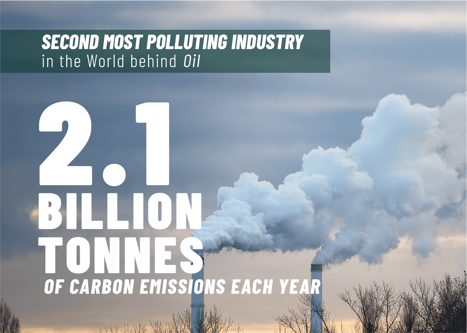 Pollution industry emissions with factory smoke and clouds in the sky.