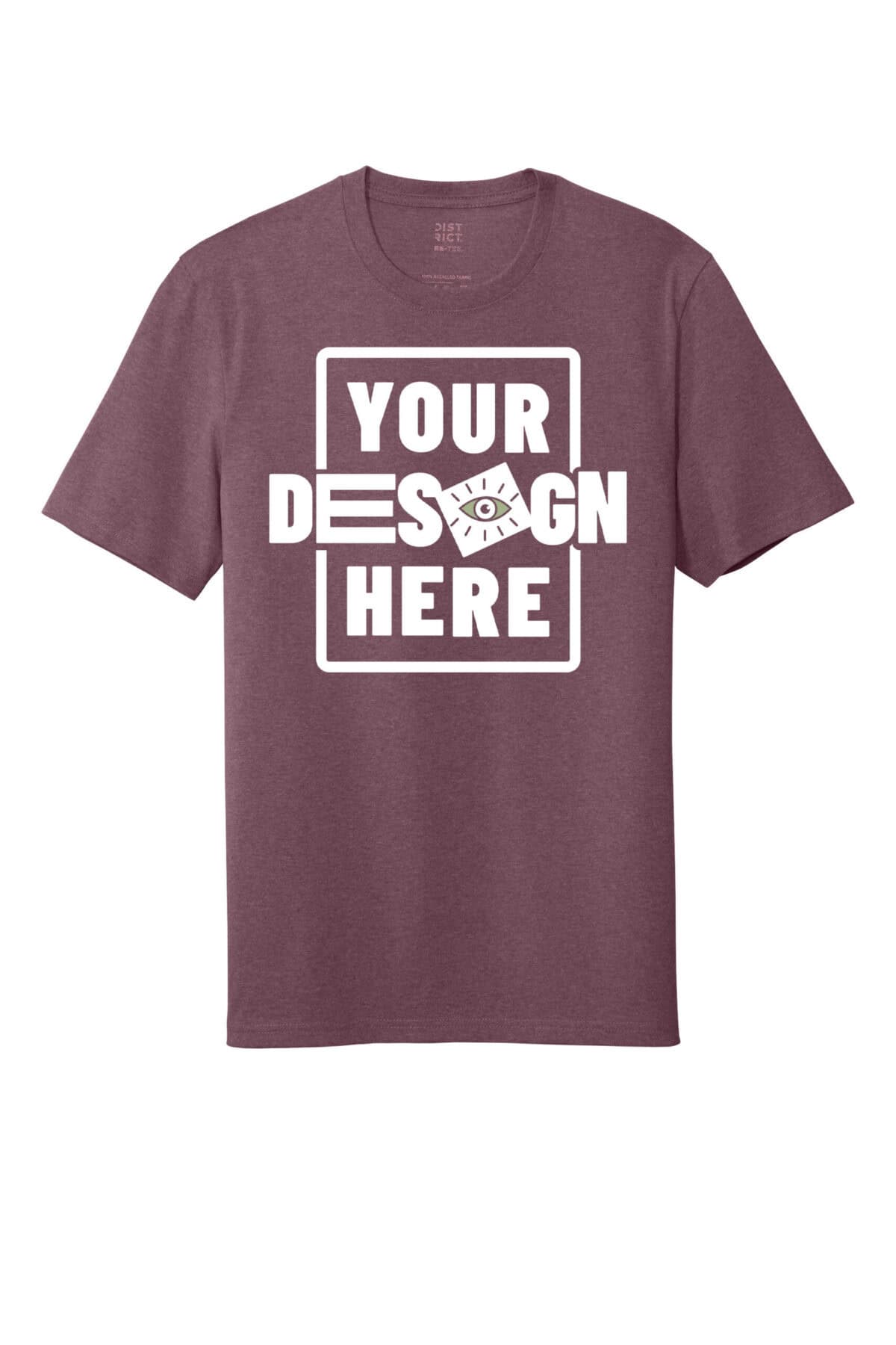 Custom green tee with customizable design area for branding or artwork.