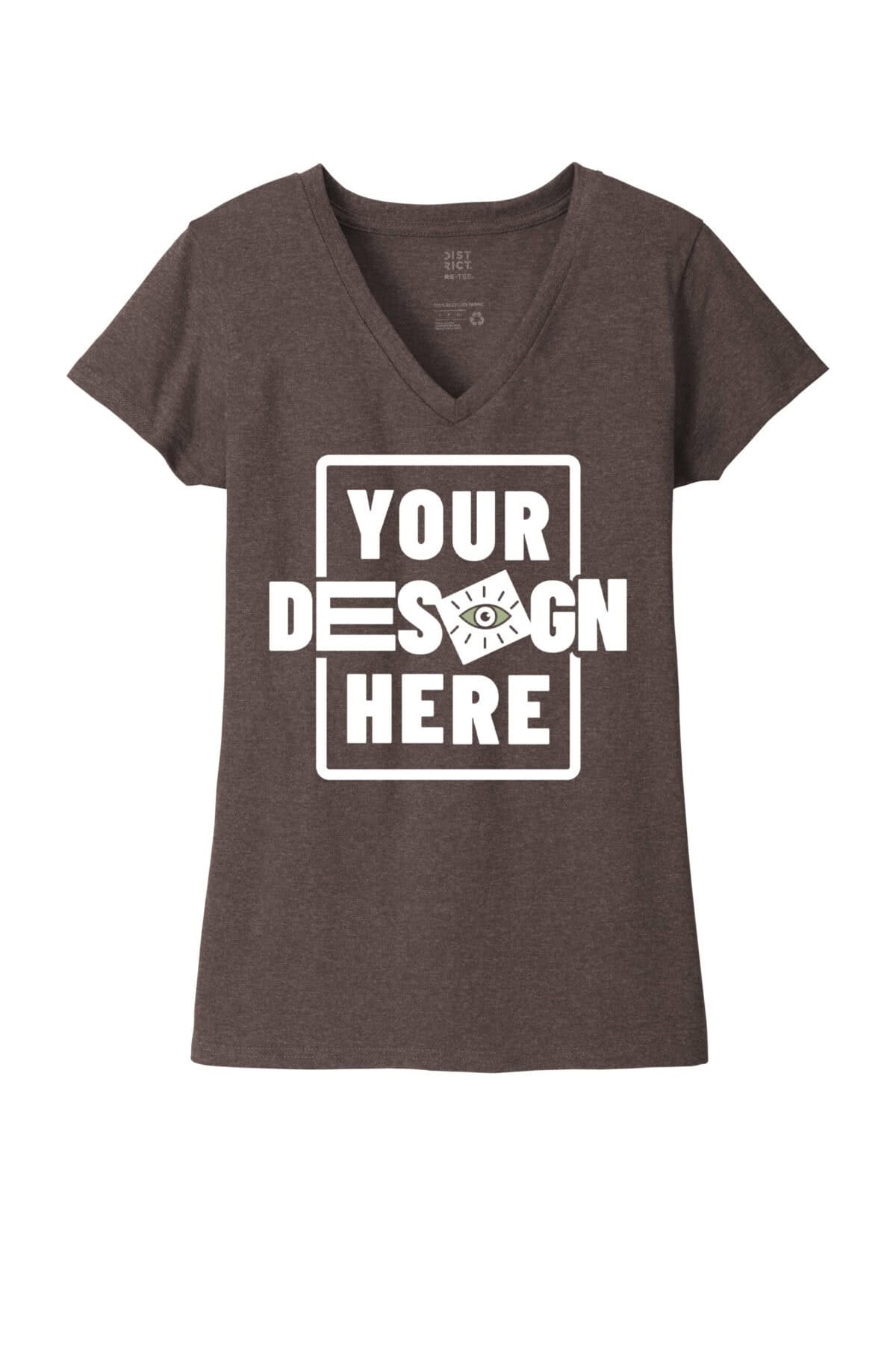 Custom green women's V-neck T-shirt with customizable design area.