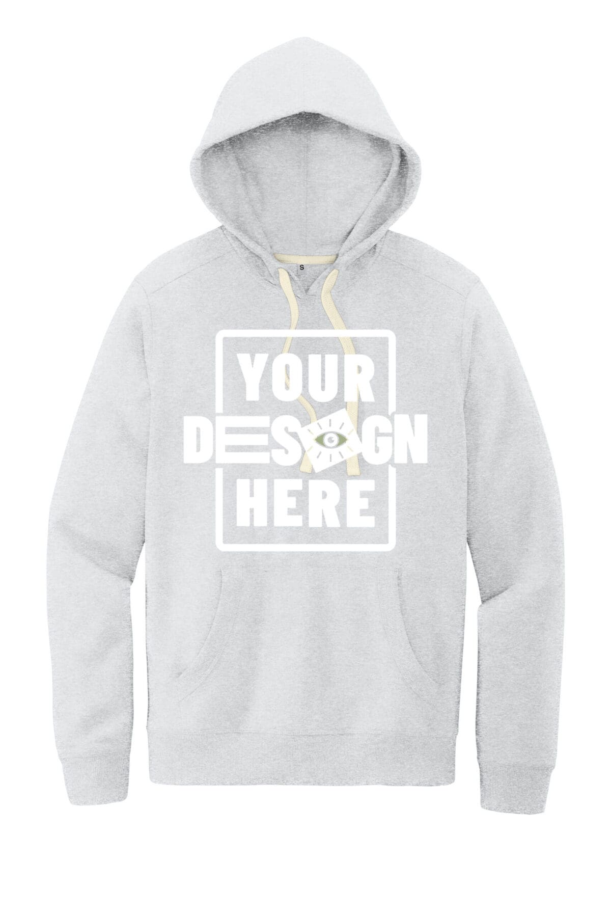 Custom green hoodie with customizable design area for branding or artwork.