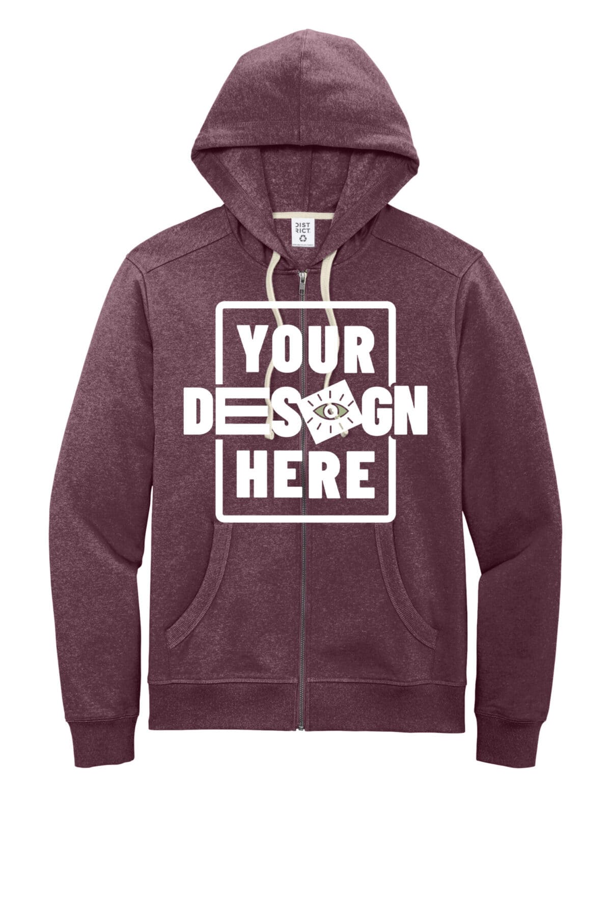 Custom green hoodie with customizable design area for branding or logos.